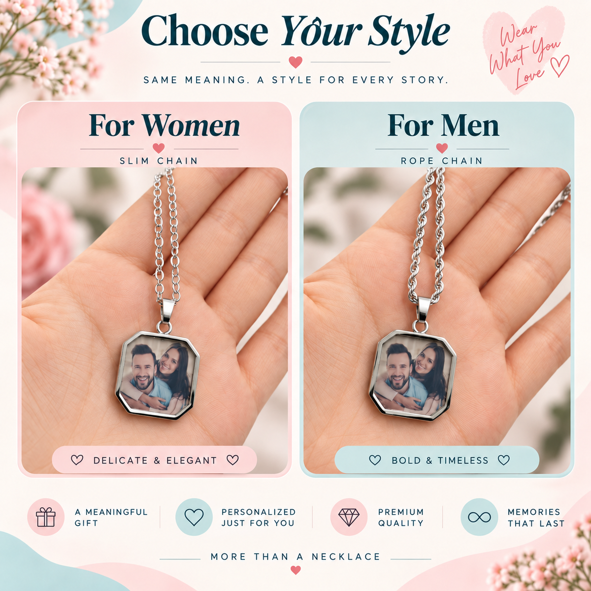 Magic Heat-Reveal Photo Necklace