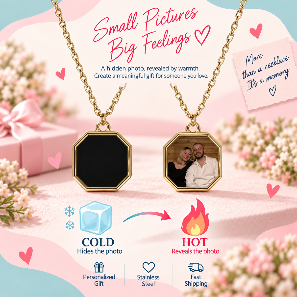 Magic Heat-Reveal Photo Necklace